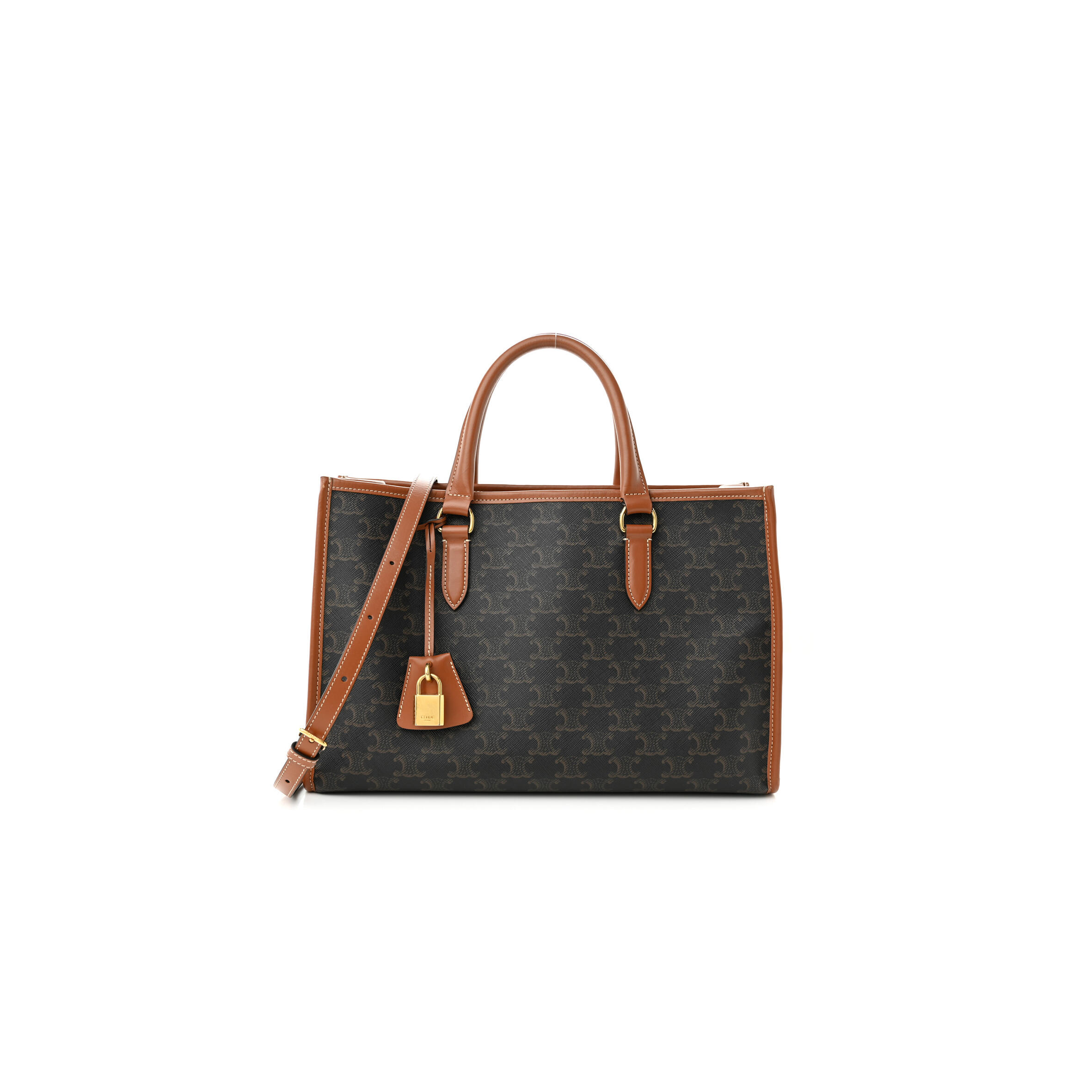 Ce**e triomphe canvas calfskin mini horizontal cabas tan 199742bzj.04lu (34*23*12.5cm)